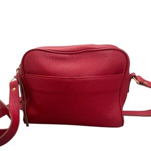 Like New! Lund Red Leather Crossbody Bag